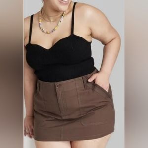 Wild fable women's chocolate brown mini skirt size XXL
